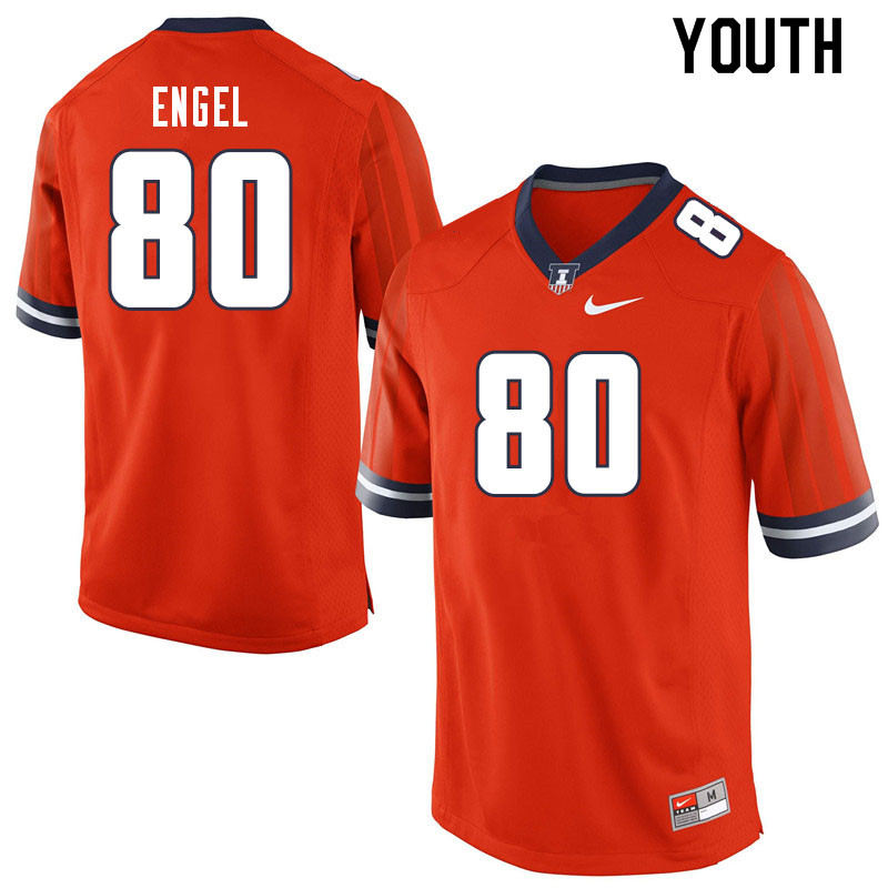 Youth #80 Preston Engel Illinois Fighting Illini College Football Jerseys Sale-Orange